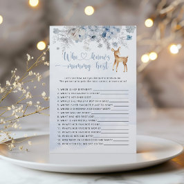 Blauwe hert Wie kent mama beste baby shower spel