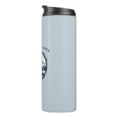 Blauwe Herten Bossen & Bergen Aangepaste Tekst & N Thermosbeker (Geroteerd rechts)