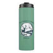 Blauwe Herten Bossen & Bergen Aangepaste Tekst & N Thermosbeker (Voorkant)