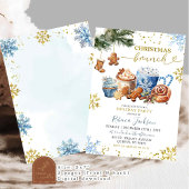 Blauwe hete cacaukoekjes Kerst brunch Kaart