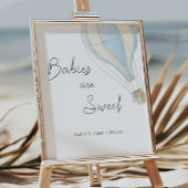 Blauwe Hete Luchtballon Baby shower Baby's zijn Zo Poster