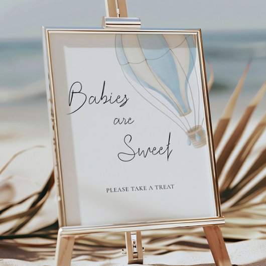 Blauwe Hete Luchtballon Baby shower Baby's zijn Zo Poster