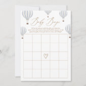 Blauwe Hete Luchtballon Baby shower Bingogame Kaart (Voorkant)