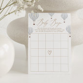 Blauwe Hete Luchtballon Baby shower Bingogame Kaart