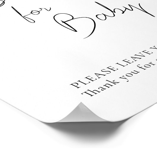 Blauwe Hete Luchtballon Baby shower Boeken voor Ba Poster (Hoek)