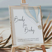 Blauwe Hete Luchtballon Baby shower Boeken voor Ba Poster