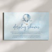 Blauwe Hete Luchtballon Baby shower Display Douche Informatiekaartje