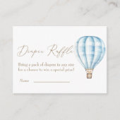 Blauwe Hete Luchtballon Baby shower Luier Raffle Informatiekaartje (Voorkant)