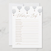 Blauwe Hete Luchtballon Baby shower Wensen voor Ba Kaart (Voorkant)