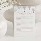 Blauwe Hete Luchtballon Baby shower Wensen voor Ba Kaart