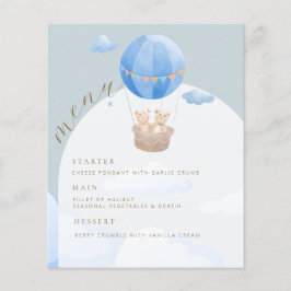 Blauwe Hete Luchtballon Beer Boog Baby shower Menu