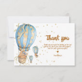 Blauwe Hete Luchtballon Boho Bedankkaart (Voorkant)