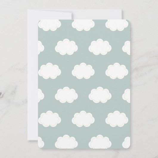 Blauwe Hete Luchtballon Dieren Jongen Baby shower Kaart (Achterkant)