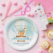 Blauwe Hete Luchtballon Dieren Verjaardagsfeest Papieren Bordje (Feest)