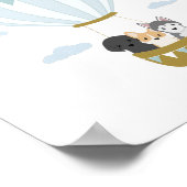 Blauwe Hete Luchtballon Honden Kwekerij Decor Post Poster (Hoek)