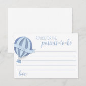 Blauwe Hete Luchtballon Jongen Baby shower Advies (Voorkant / Achterkant)