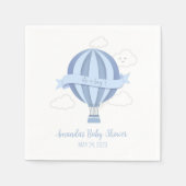 Blauwe Hete Luchtballon Jongen Baby shower Servett Servet (Voorkant)