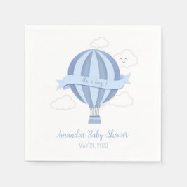 Blauwe Hete Luchtballon Jongen Baby shower Servett Servet