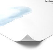 Blauwe Hete Luchtballon Jongen Baby shower Welkoms Poster (Hoek)