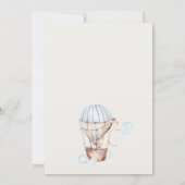 Blauwe Hete Luchtballon Safari Baby shower Dank u Kaart (Achterkant)
