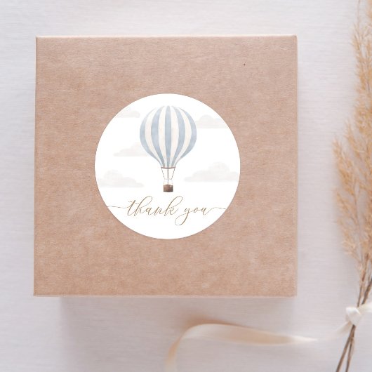 Blauwe Hete Luchtballon Verjaardag Ronde Sticker