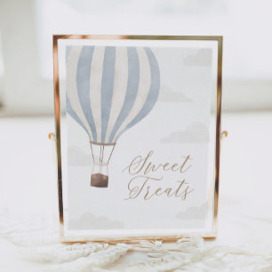 Blauwe Hete Luchtballon Verjaardag Sweet Treats Te Poster