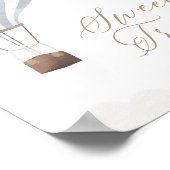 Blauwe Hete Luchtballon Verjaardag Sweet Treats Te Poster (Hoek)