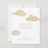 Blauwe Hete Luchtballon Wit Baby shower Bedankkaart (Achterkant)