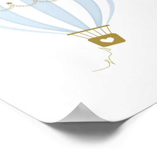 Blauwe Hete Luchtballonkwekerij & Kinder Zaal Post Poster (Hoek)