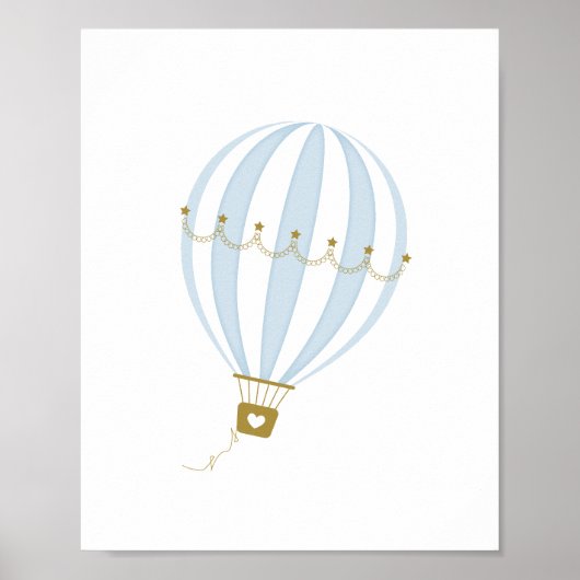 Blauwe Hete Luchtballonkwekerij & Kinder Zaal Post Poster (Voorkant)