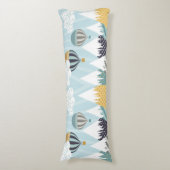 Blauwe hete luchtballonnen lichaamskussen (Voorkant Verticaal)