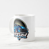 Blauwe hete staaf Klassieke spierwagen Koffiemok (Voorkant links)