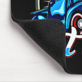 Blauwe hete staaf Klassieke spierwagen Muismat (Hoek)