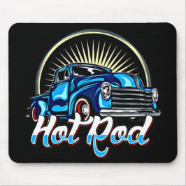 Blauwe hete staaf Klassieke spierwagen Muismat