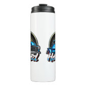 Blauwe hete staaf Klassieke spierwagen Thermosbeker (Voorkant)