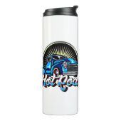 Blauwe hete staaf Klassieke spierwagen Thermosbeker (Gedraaid links)