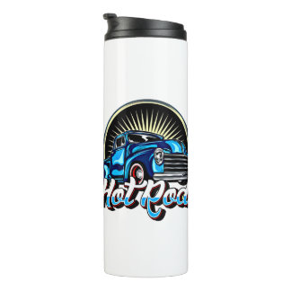 Blauwe hete staaf Klassieke spierwagen Thermosbeker
