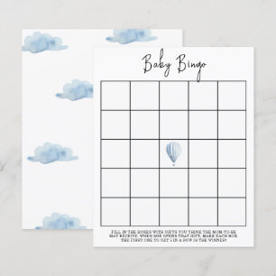 Blauwe heteluchtballon - Baby shower bingogame