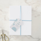 Blauwe heteluchtballon | Baby shower Cadeau Label Cadeaulabel (Met Touw)