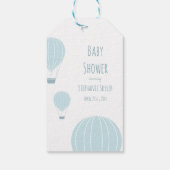 Blauwe heteluchtballon | Baby shower Cadeau Label Cadeaulabel (Achterkant)