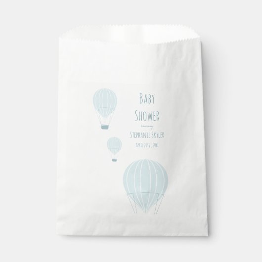 Blauwe heteluchtballon | Baby shower Favor Tassen Bedankzakje (Voorkant)
