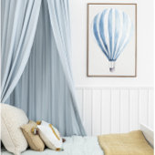 Blauwe heteluchtballon poster