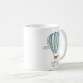 Blauwe heteluchtballon Waterverf Koffiemok (Voorkant rechts)