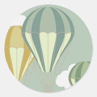 Blauwe heteluchtballonstikkers ronde sticker