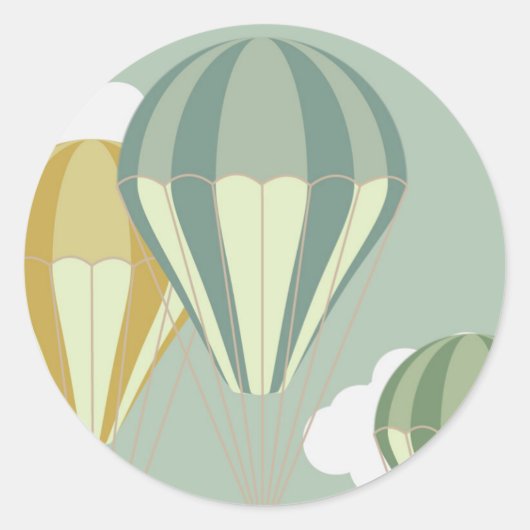 Blauwe heteluchtballonstikkers ronde sticker (Voorkant)