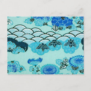 Blauwe heuvels en bloemen briefkaart