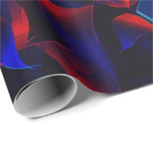 Blauwe hexagon gemengd met overlappende rode kromm cadeaupapier (Rol Hoek)