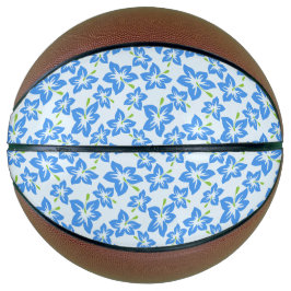 Blauwe Hibiscus, Blauwe Bloemen, Bloempatroon Basketbal