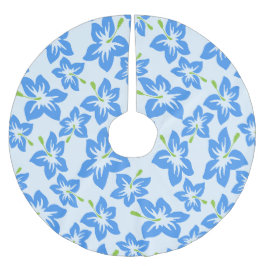 Blauwe Hibiscus, Blauwe Bloemen, Bloempatroon Kerstboom Rok