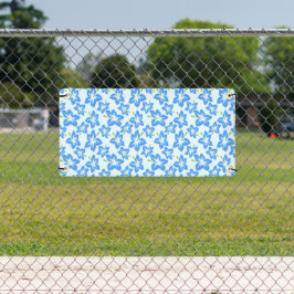 Blauwe Hibiscus, Blauwe Bloemen, Bloempatroon Spandoek